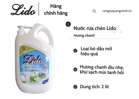 Nước rửa chén Lido Hương Chanh 2 lít