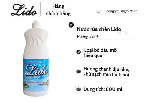 Nước rửa chén Lido Hương Chanh 800 ml
