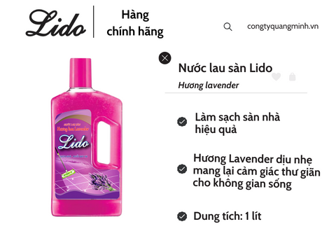 Nước lau sàn Lido hương Lavender 1 lít
